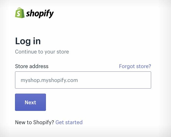 SHOPIFY LOGIN